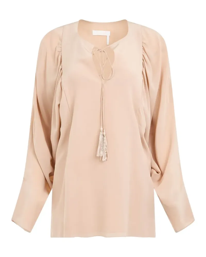 Chloé Seidenbluse mit Schlitz - Rosa Rosa