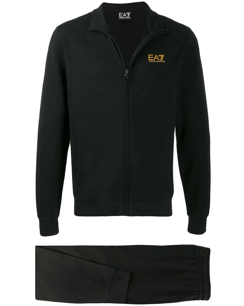 EA7 Sweatshirtjacke mit Reißverschluss Schwarz