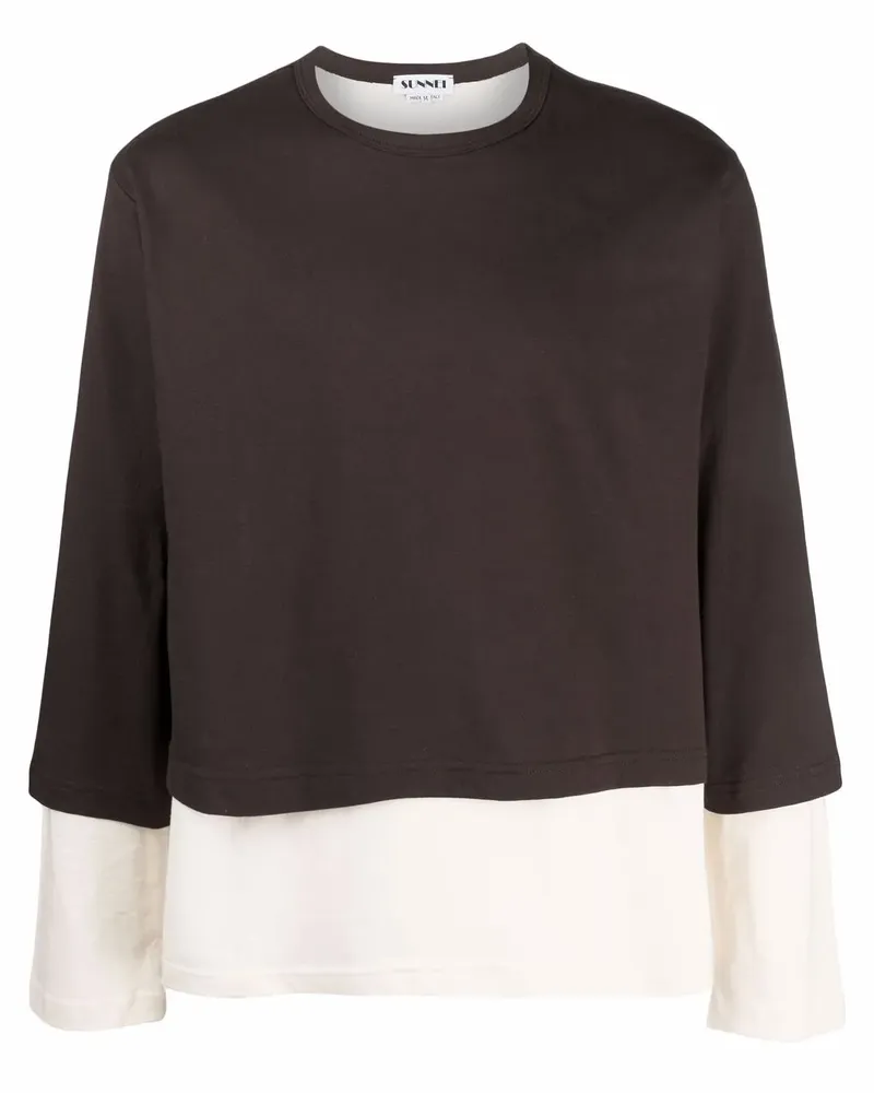 SUNNEI T-Shirt im Layering-Look - Braun Braun