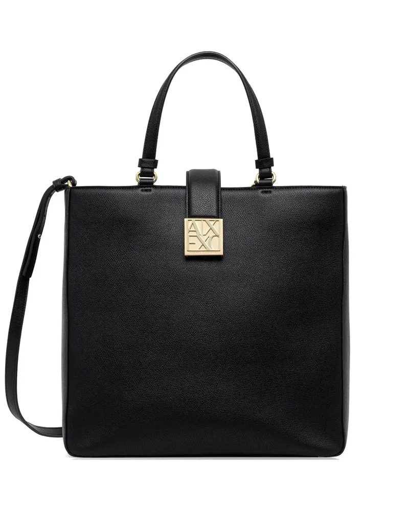 Armani Exchange logo-plaque tote bag - Schwarz Schwarz