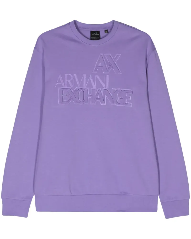 Armani Exchange Sweatshirt mit Logo-Prägung - Violett Violett