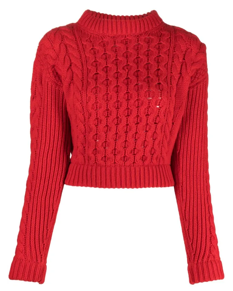 Patou Pullover mit Strickmuster Rot