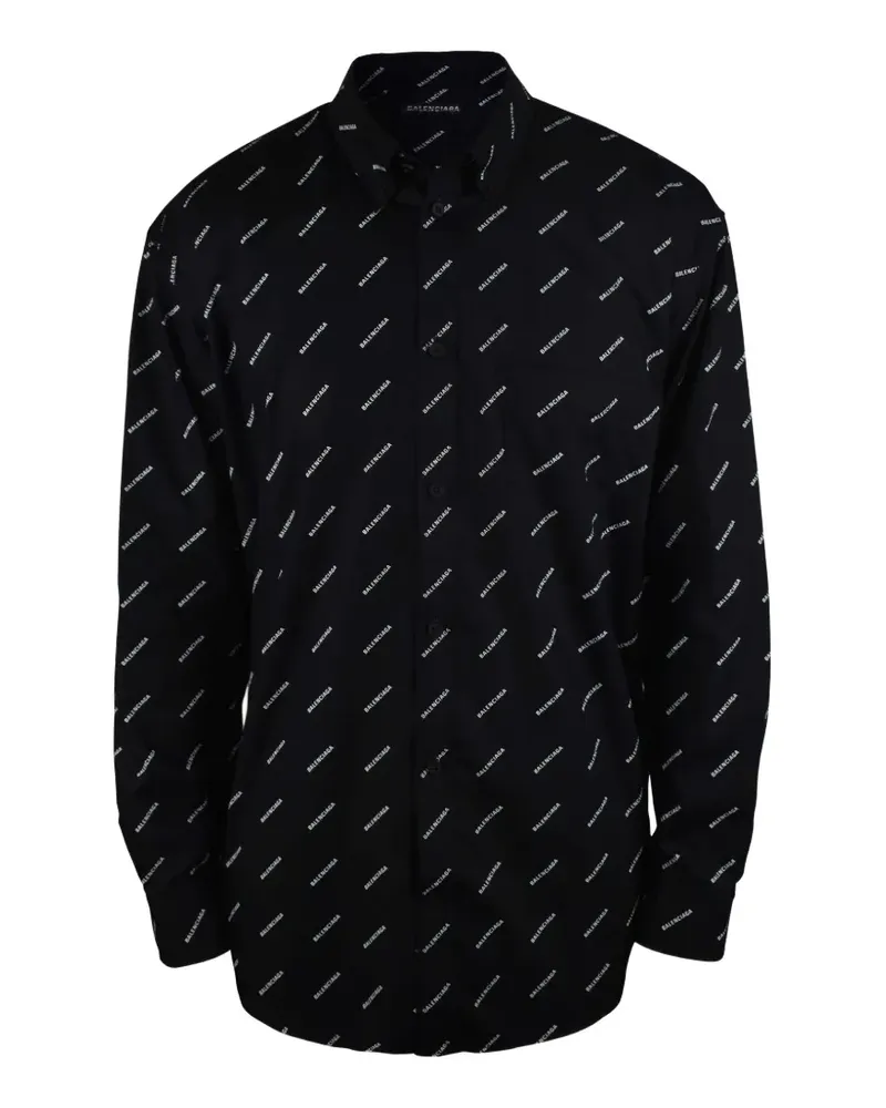 Balenciaga Hemd mit Logo - Schwarz Schwarz