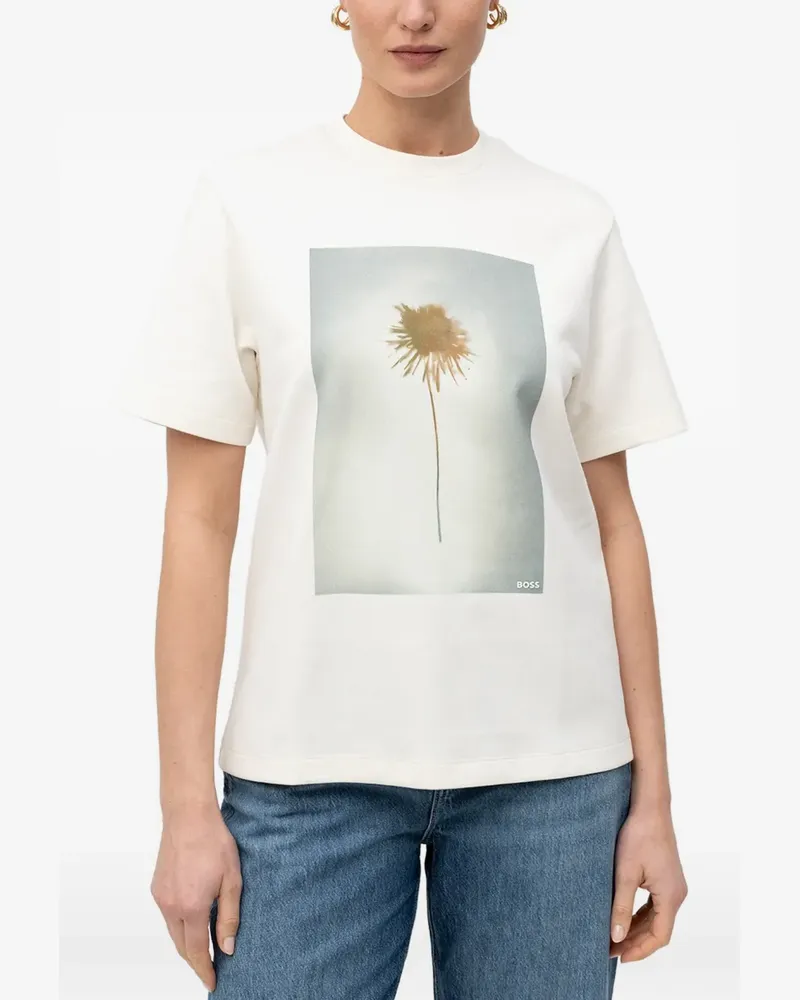 HUGO BOSS graphic-print T-shirt - Nude Nude