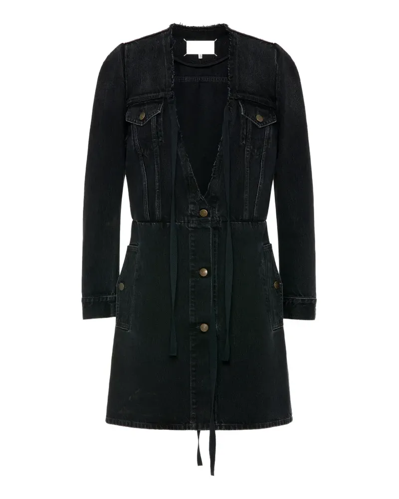 Maison Margiela Minikleid mit V-Ausschnitt - Schwarz Schwarz