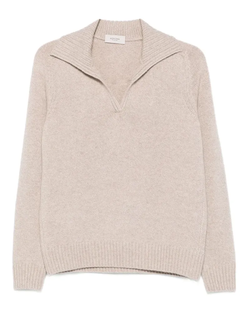 AGNONA Pullover mit Rollkragen - Nude Nude