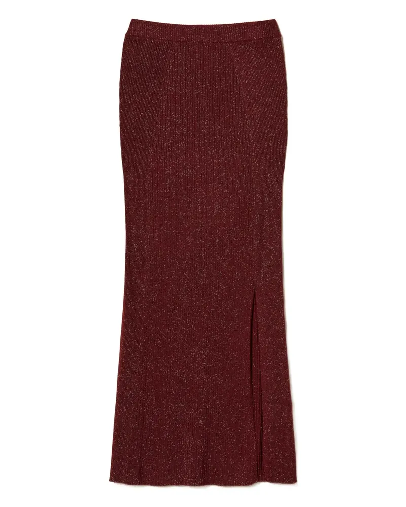 Twin-Set lurex midi skirt - Rot Rot