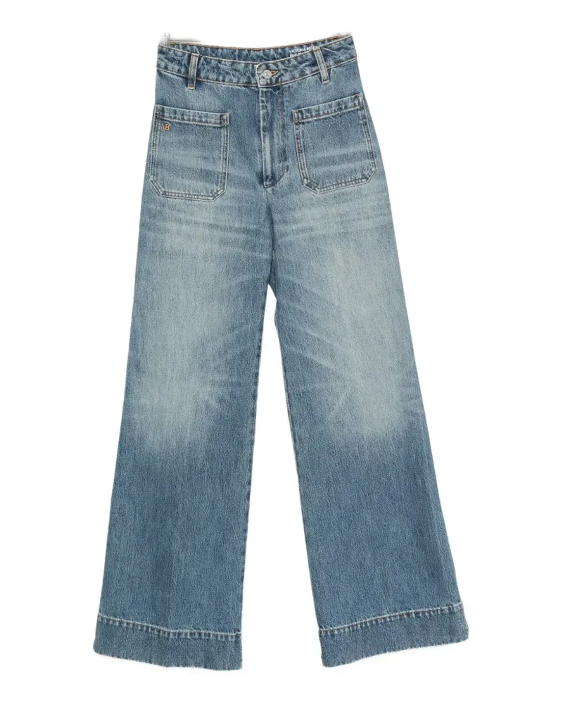 Victoria Beckham patch-pocket wide-leg jeans - Blau Blau