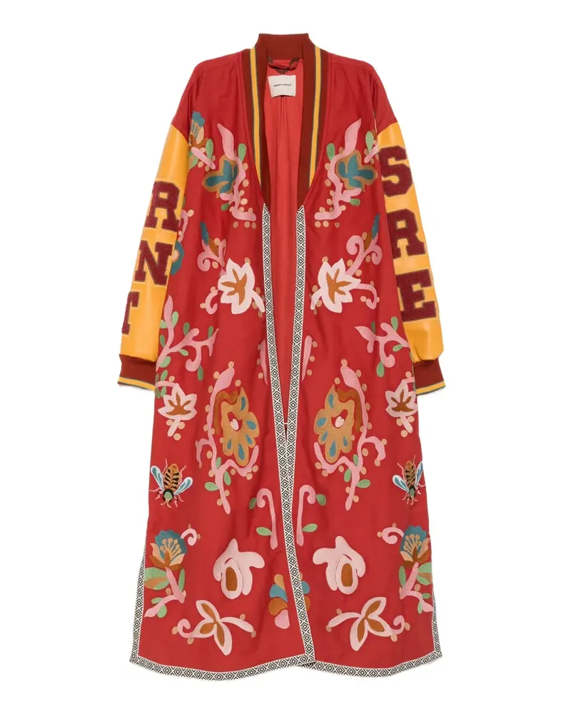 Front Street 8 floral-embroidered coat - Rot Rot