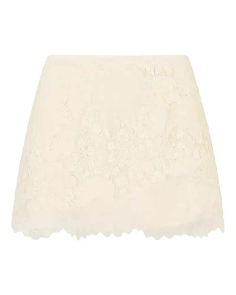 LoveShackFancy Solennea Rock mit Spitzenstickerei - Nude Nude