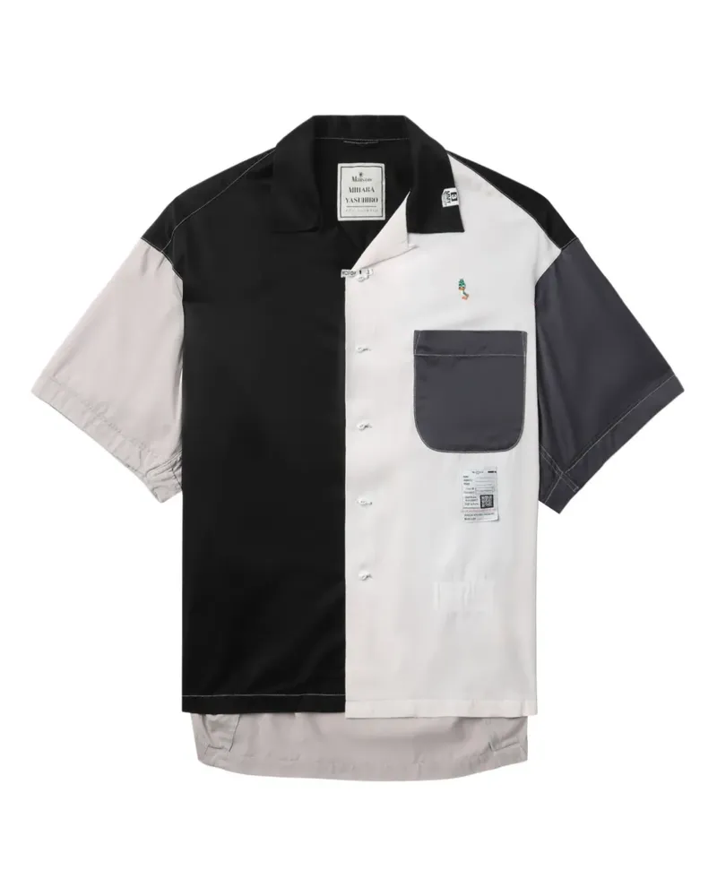 MIHARAYASUHIRO Hemd in Colour-Block-Optik - Schwarz Schwarz