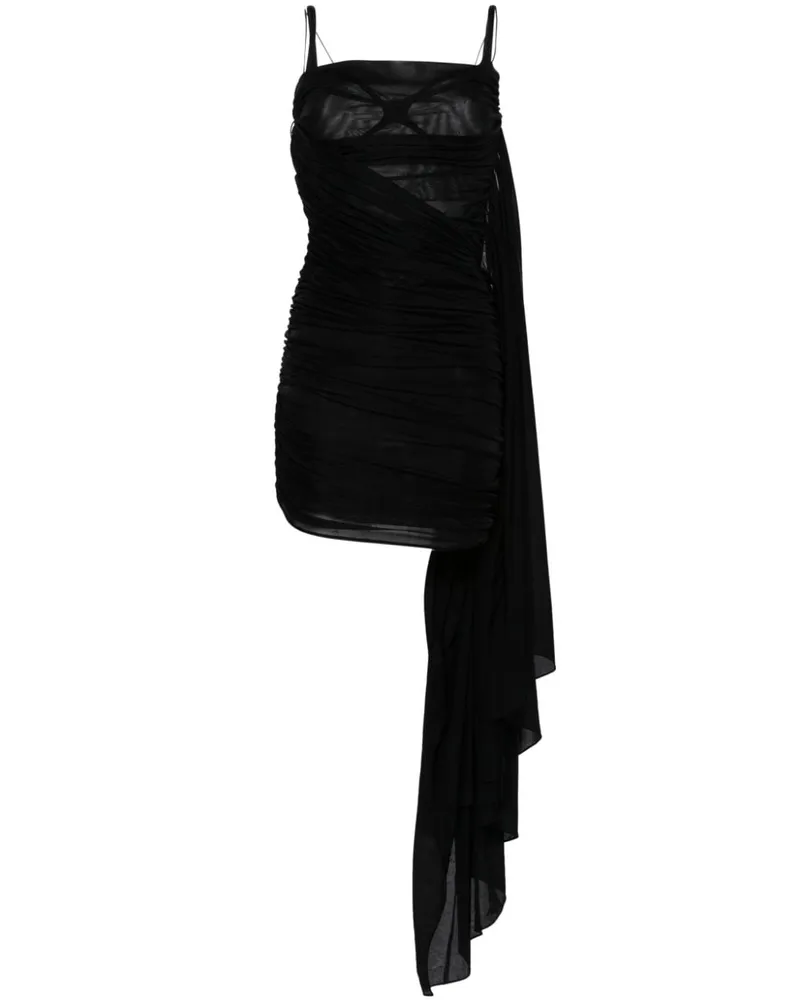 Thierry Mugler Rückenfreies Minikleid mit Drapierung - Schwarz Schwarz