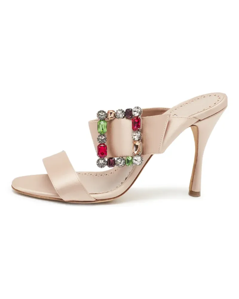 Manolo Blahnik Sandalen mit Kristallen - Nude Nude