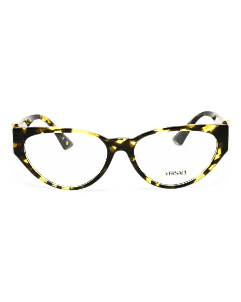Versace Cat-Eye-Brille in Schildpattoptik - Schwarz Schwarz