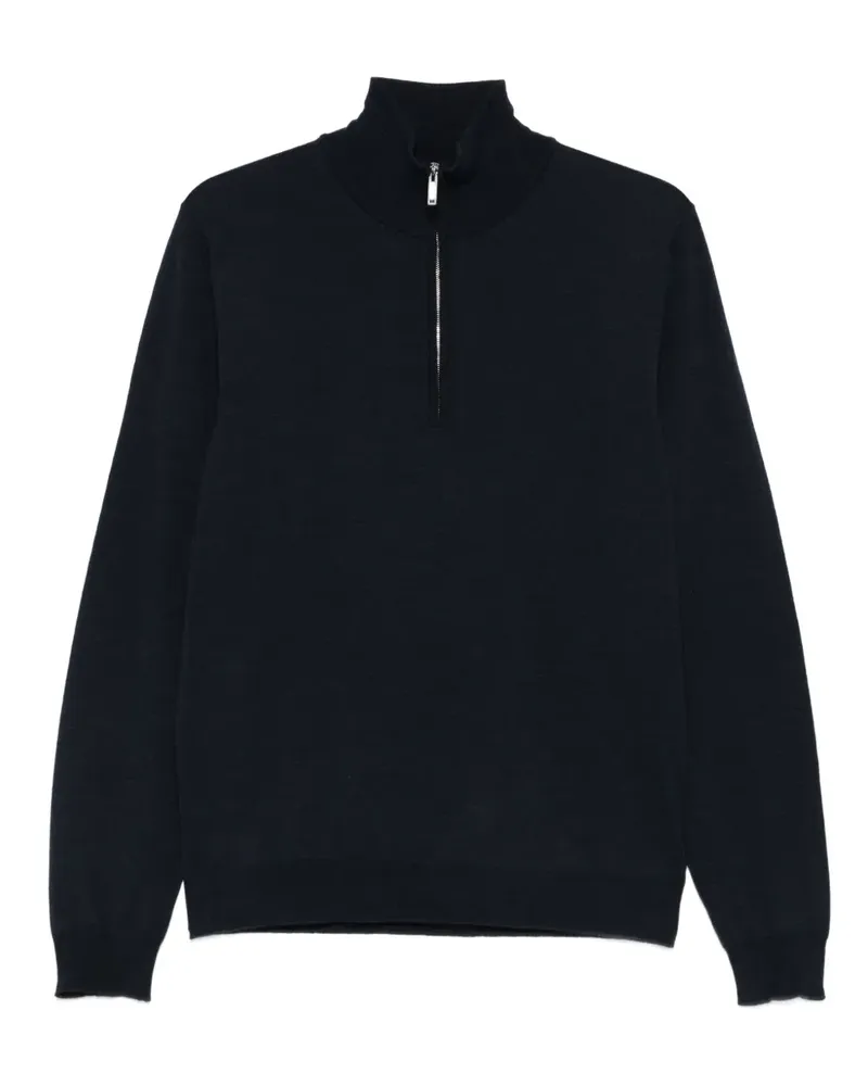 Incotex Pullover mit Reißverschluss - Schwarz Schwarz