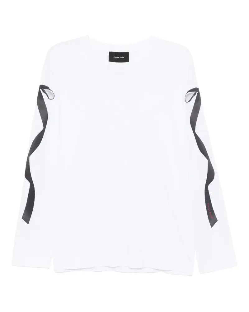 Simone Rocha T-Shirt mit Schleifen-Print - Weiß Weiß