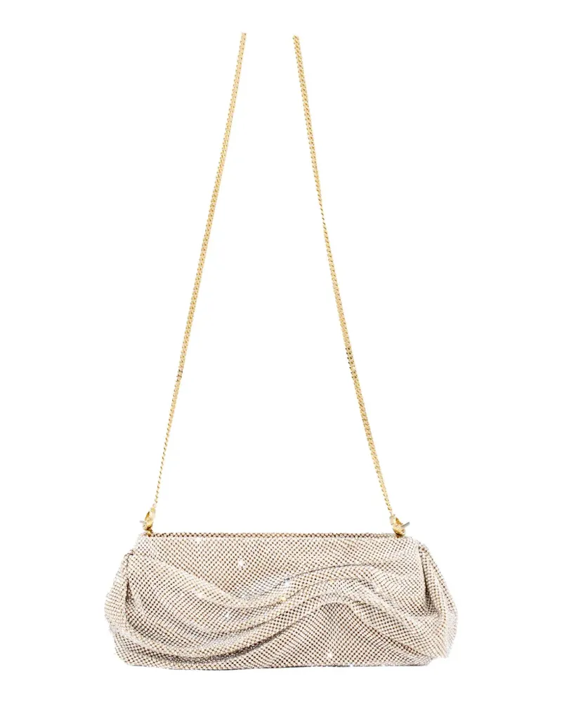Benedetta Bruzziches Ondina crystal-embellished mesh clutch bag - Nude Nude