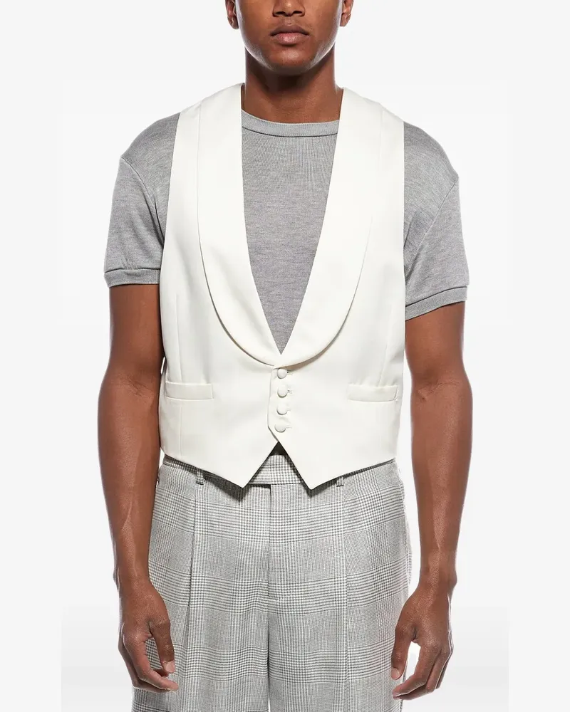 Brunello Cucinelli shawl-collar single-breasted vest - Nude Nude