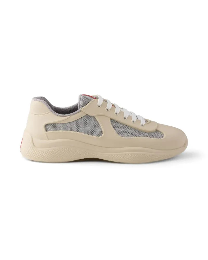 Prada America's Cup Sneakers aus weichem Gummi und Stoff - Nude Nude
