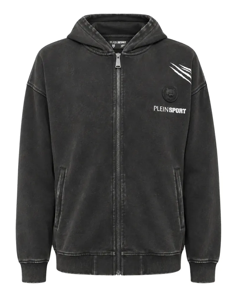 Philipp Plein washed fleece-effect hoodie - Schwarz Schwarz