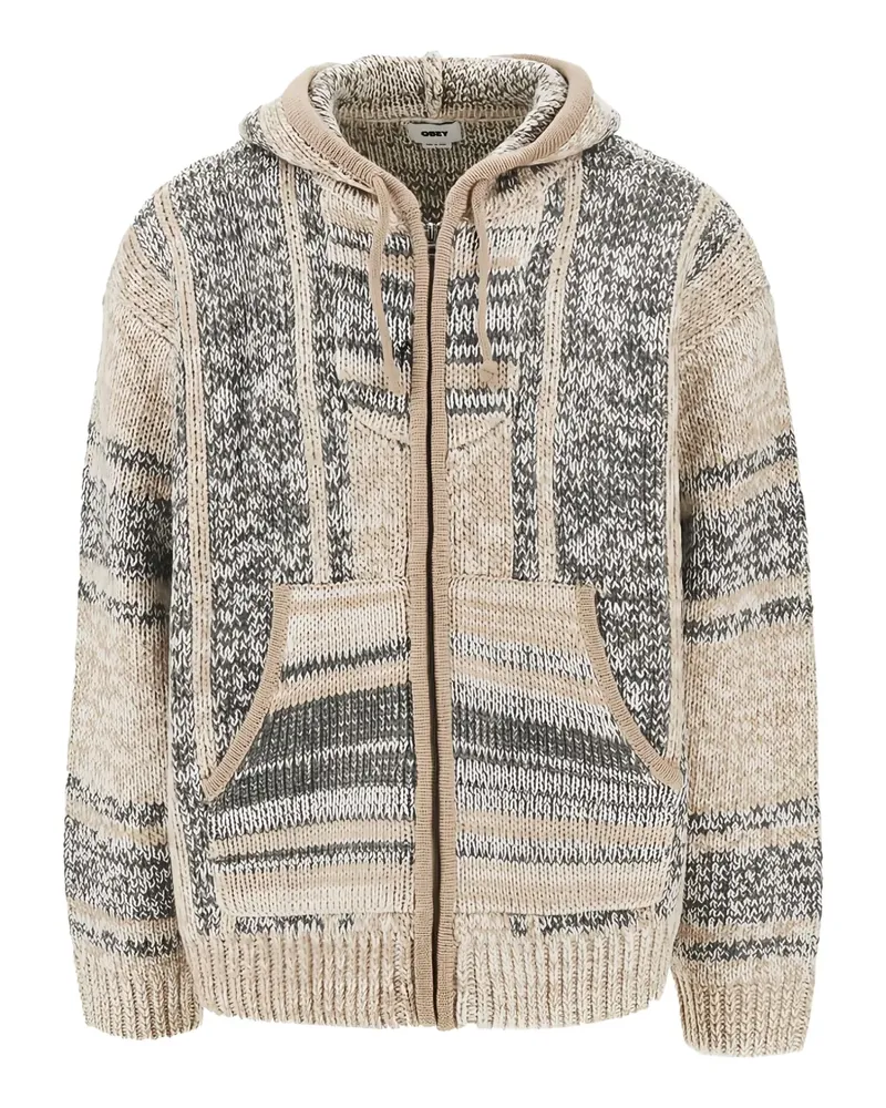 Obey knitted zip-up hoodie - Nude Nude