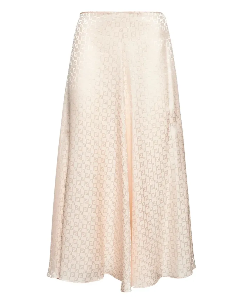 Fendi Seiden-Midirock aus FF-Jacquard - Rosa Rosa