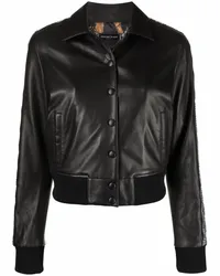 Philipp Plein Lederjacke mit Kristallen Schwarz