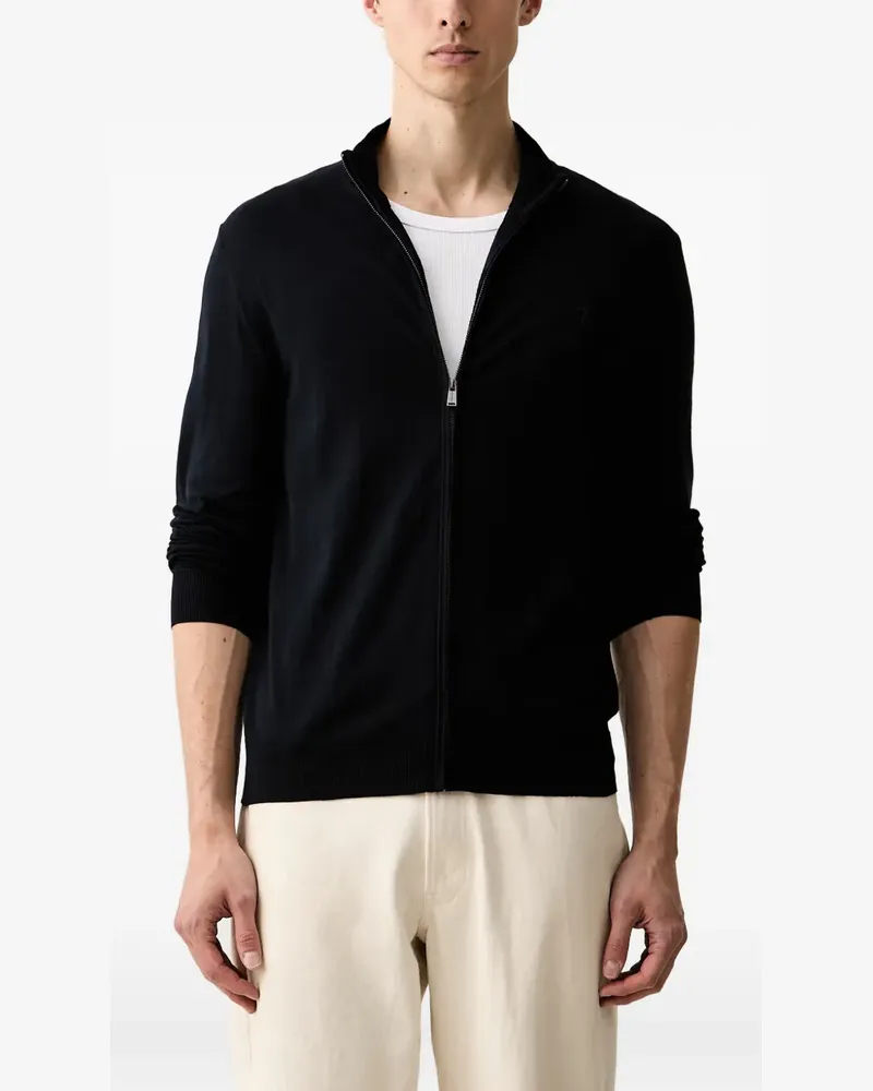 Trussardi zip-up logo-embroidered sweatshirt - Schwarz Schwarz