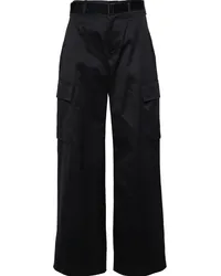 Sacai High-Waist-Cargohose mit weitem Bein Blau