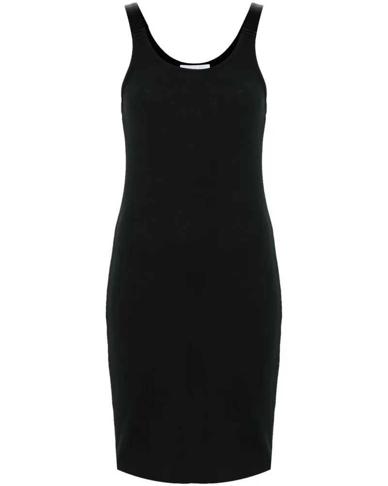 Helmut Lang Fein geripptes Minikleid - Schwarz Schwarz