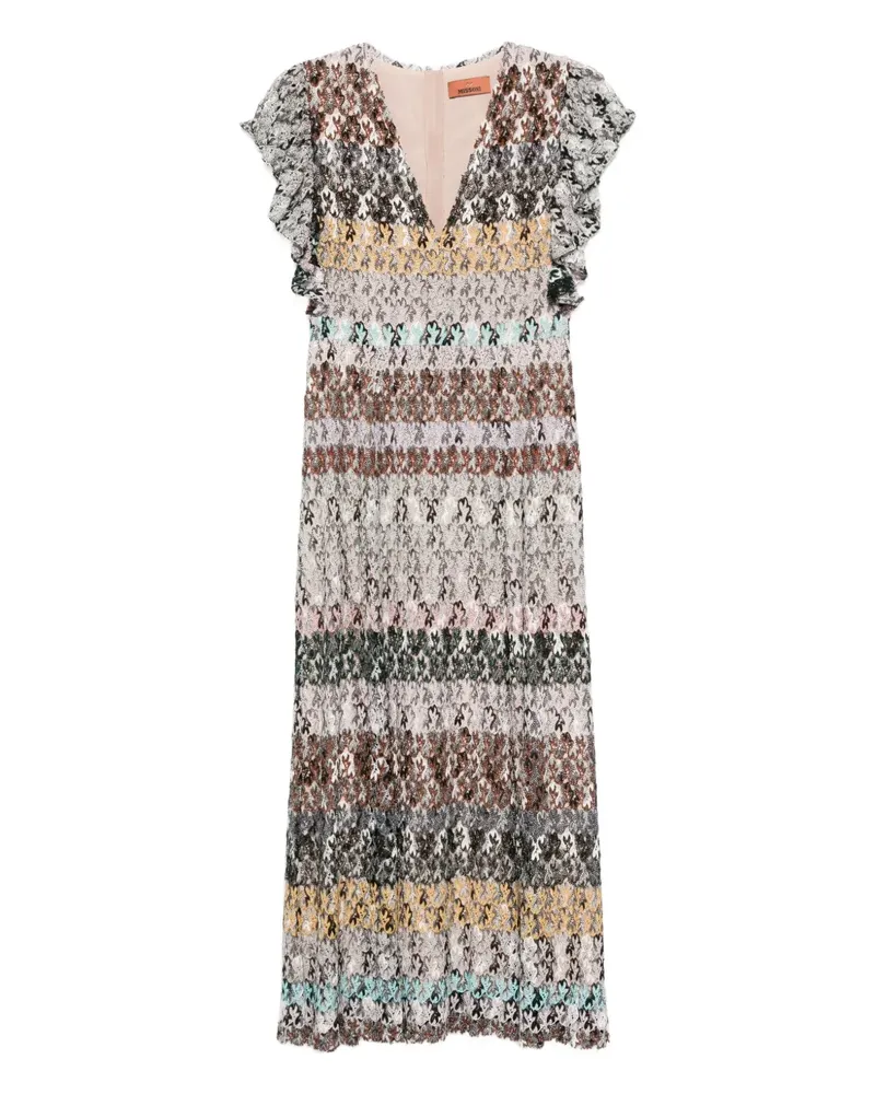 Missoni Midikleid mit V-Ausschnitt - Schwarz Schwarz