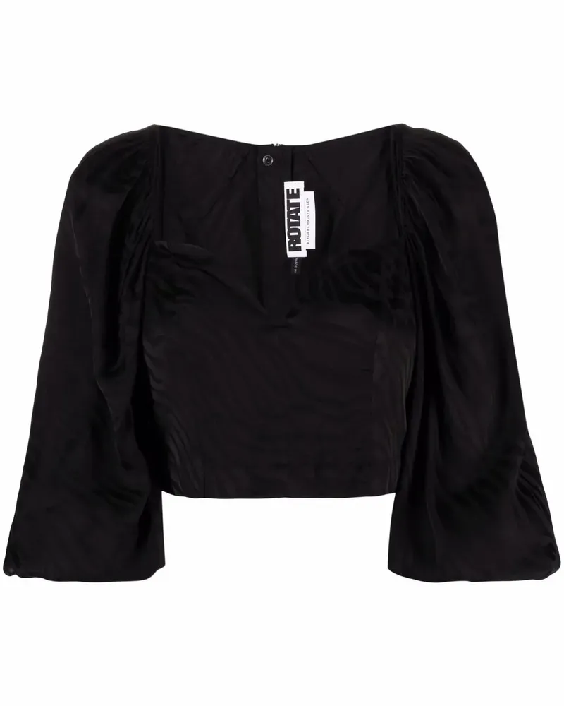 ROTATE Birger Christensen Irina Bluse - Schwarz Schwarz
