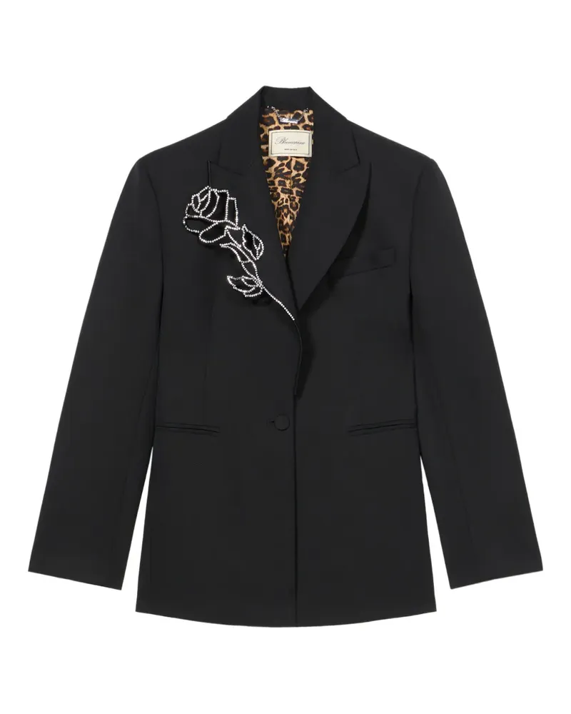 Blumarine Blazer mit Rosenstickerei - Schwarz Schwarz
