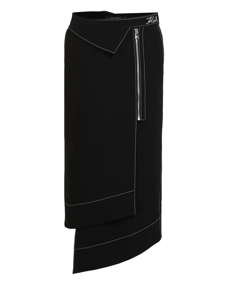Karl Lagerfeld Asymmetrischer Rock - Schwarz Schwarz