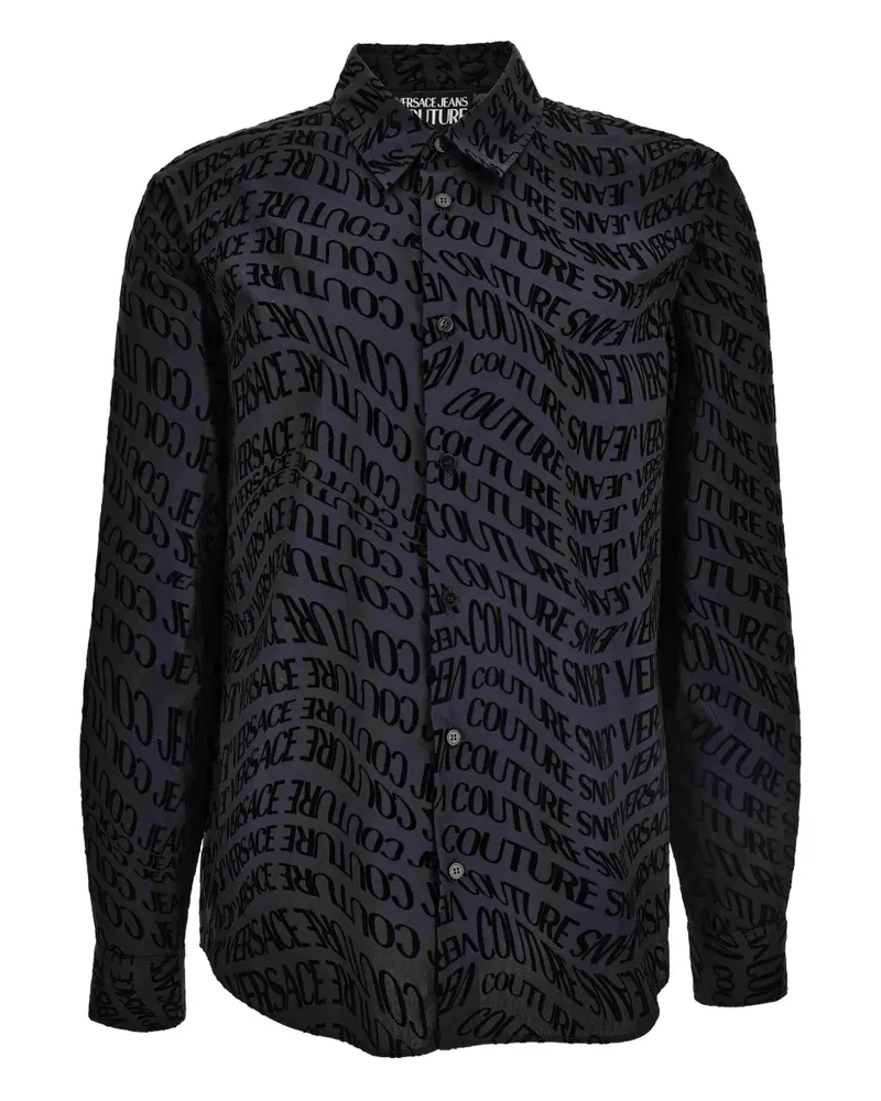 Versace Jeans Hemd mit Logo-Print - Schwarz Schwarz