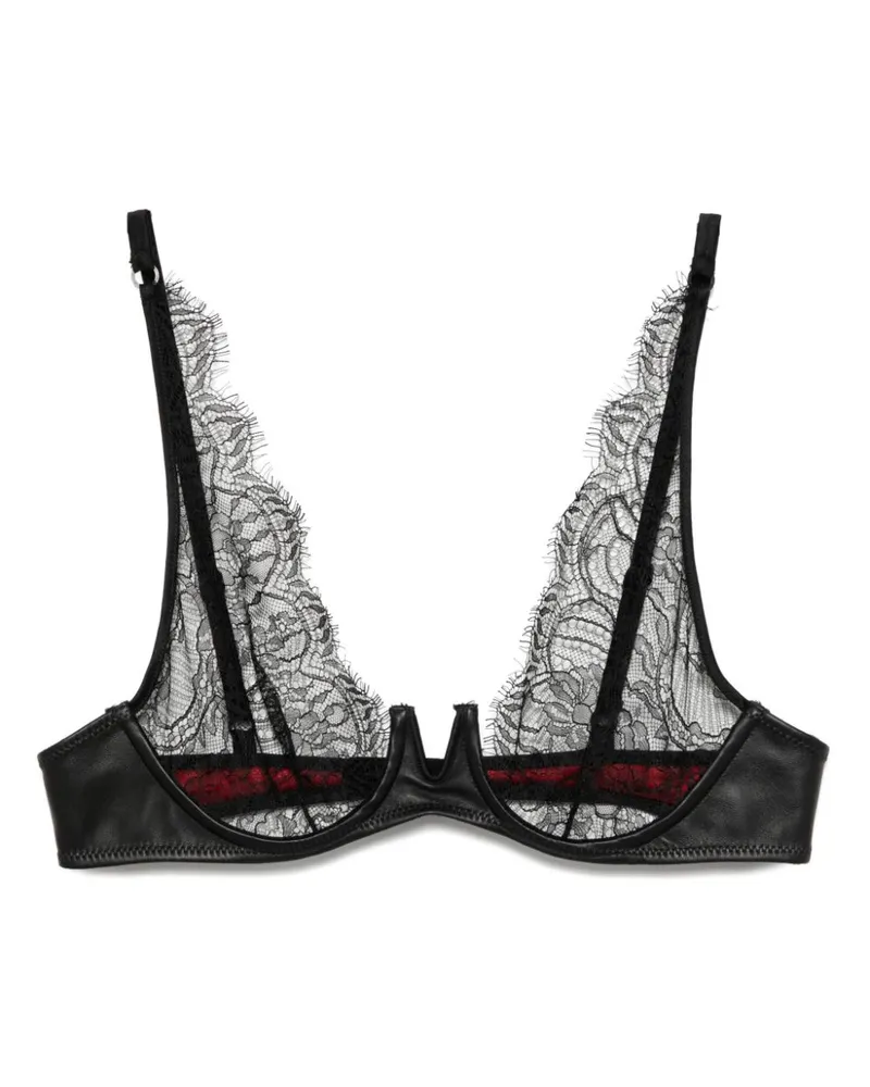 Kiki De Montparnasse BH mit Spitzenbesatz - Schwarz Schwarz