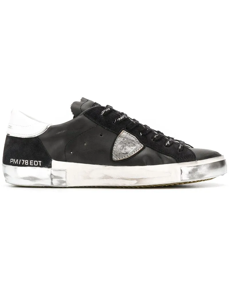 Philippe Model Sneakers im Used-Look - Schwarz Schwarz