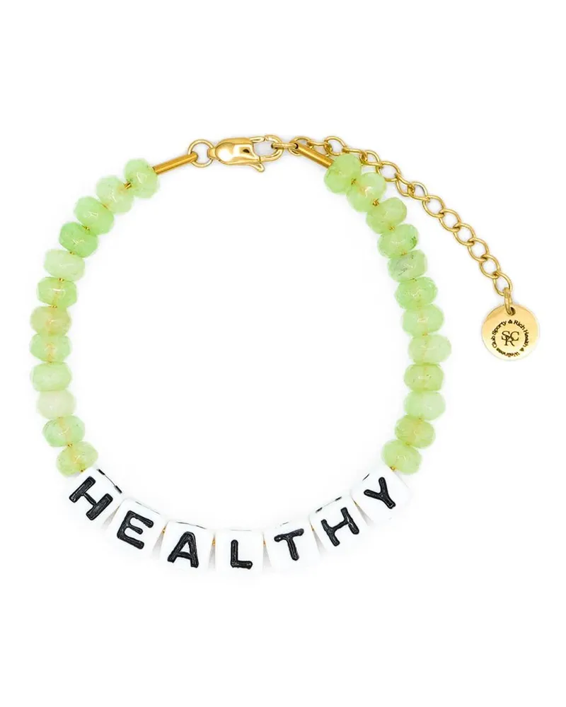 SPORTY & RICH Healthy Perlenarmband - Grün Grün