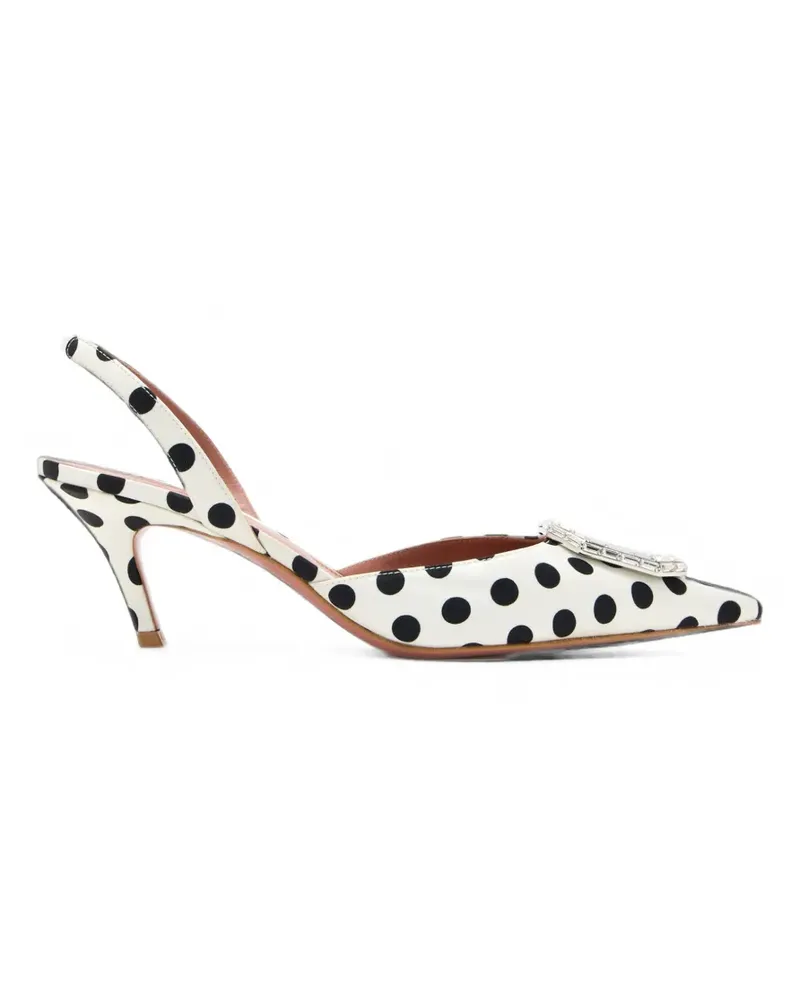 Amina Muaddi Camelia polka-dot slingback pumps - Weiß Weiß