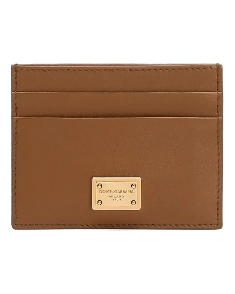 Dolce & Gabbana Kartenetui mit Logo-Schild - Braun Braun