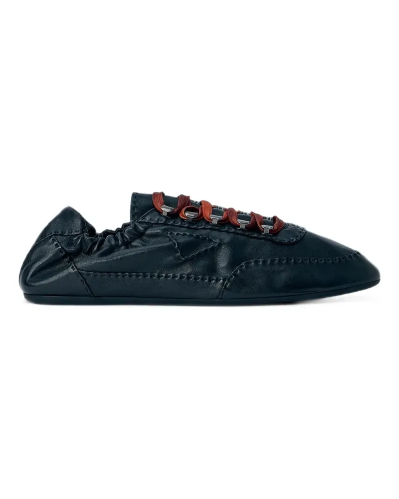 Prada Collapse antiqued nappa-leather sneakers with hooks - Schwarz Schwarz