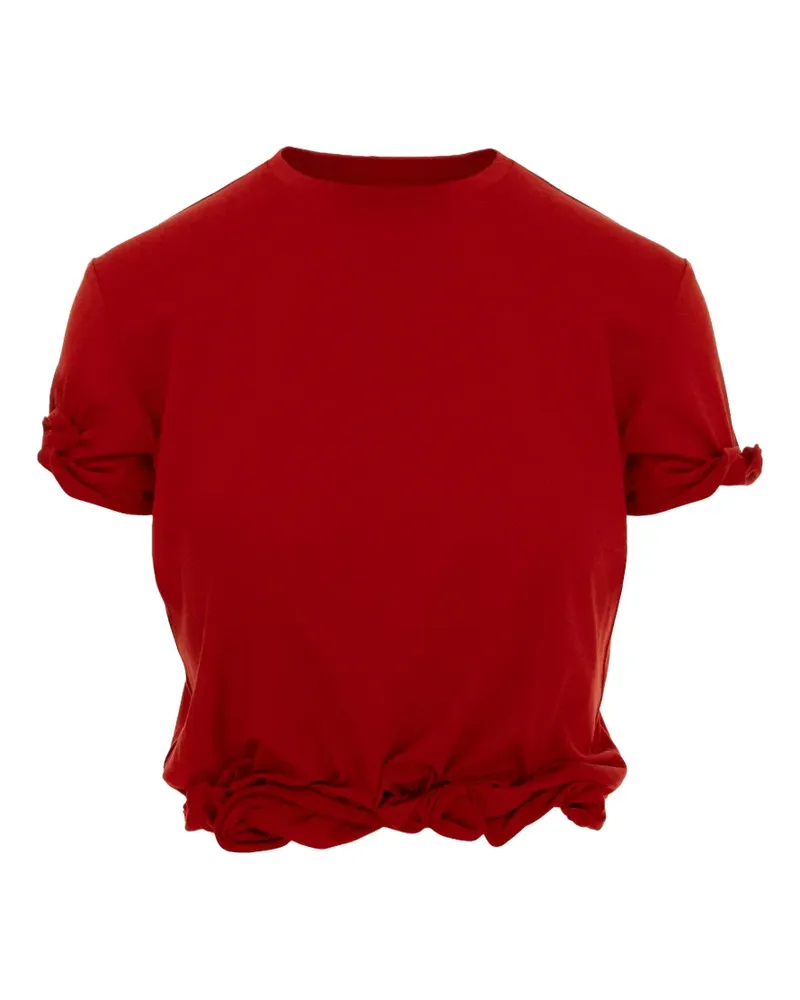 Seen Users Twombly Bloom T-Shirt mit Knoten - Rot Rot