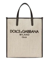 Dolce & Gabbana Kleiner Shopper aus Canvas Nude