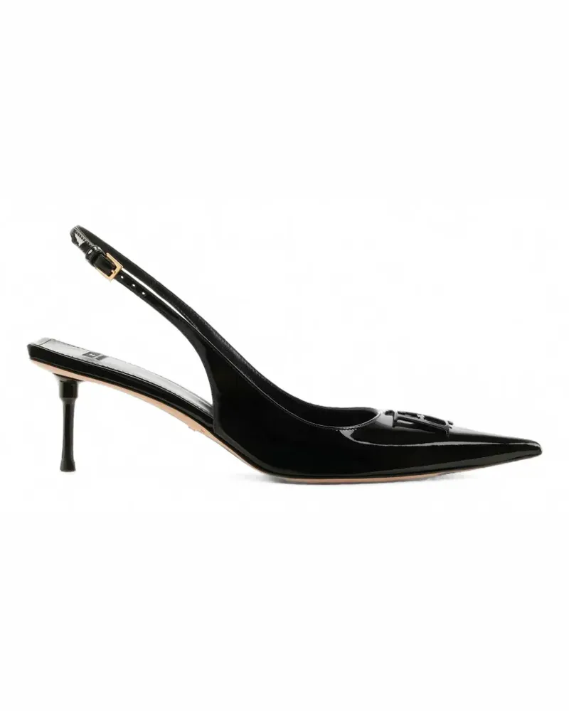 Elisabetta Franchi patent-leather slingback shoes - Schwarz Schwarz