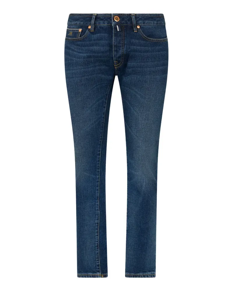 MOORER faded five-pocket jeans - Blau Blau