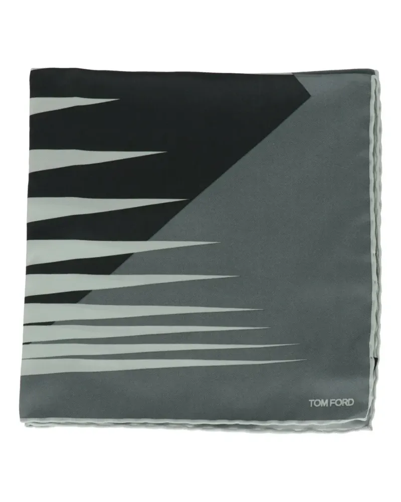 Tom Ford geometric-print logo pocket square - Grün Grün