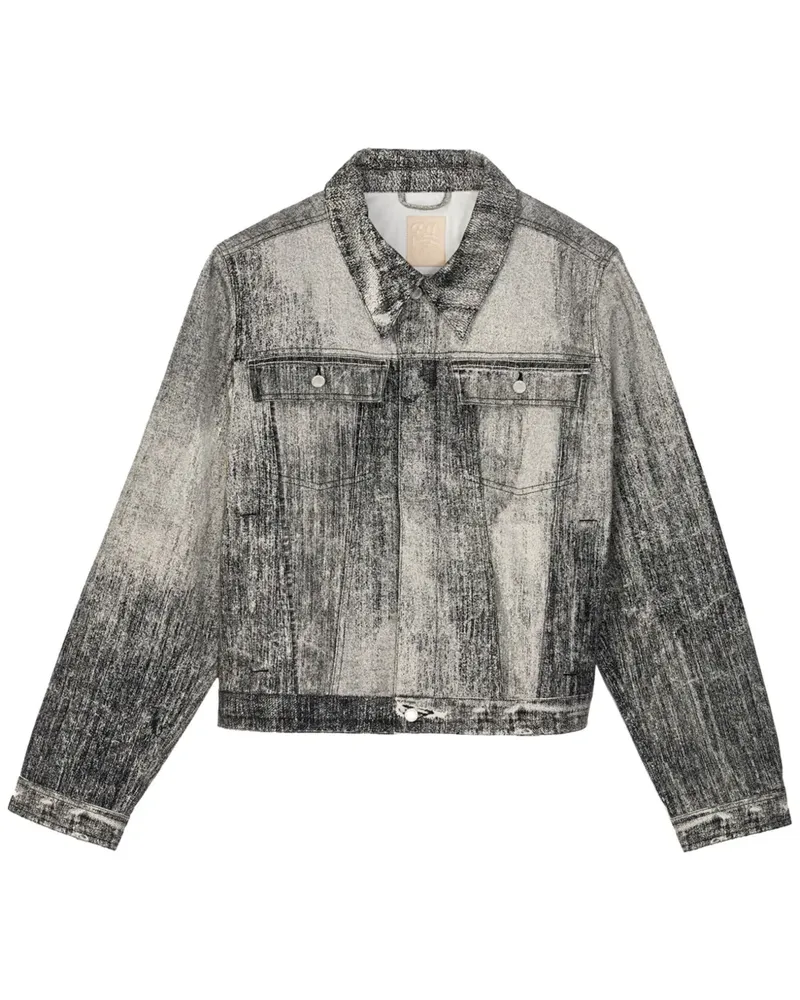 Camper Jeansjacke im Distressed-Look - Schwarz Schwarz