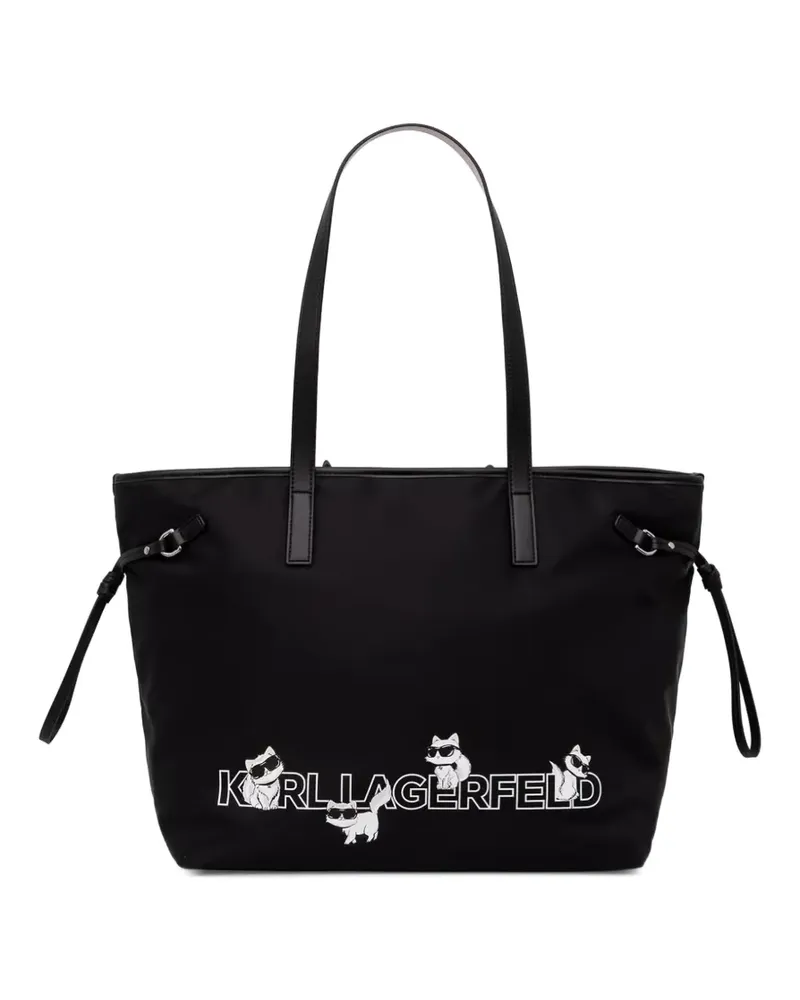Karl Lagerfeld logo-print tote bag - Schwarz Schwarz