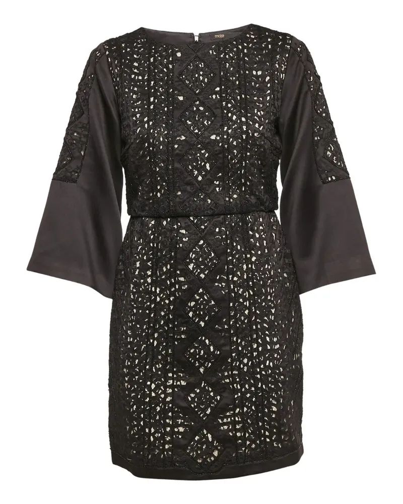 Maje Besticktes Kleid mit Glockenärmeln - Schwarz Schwarz