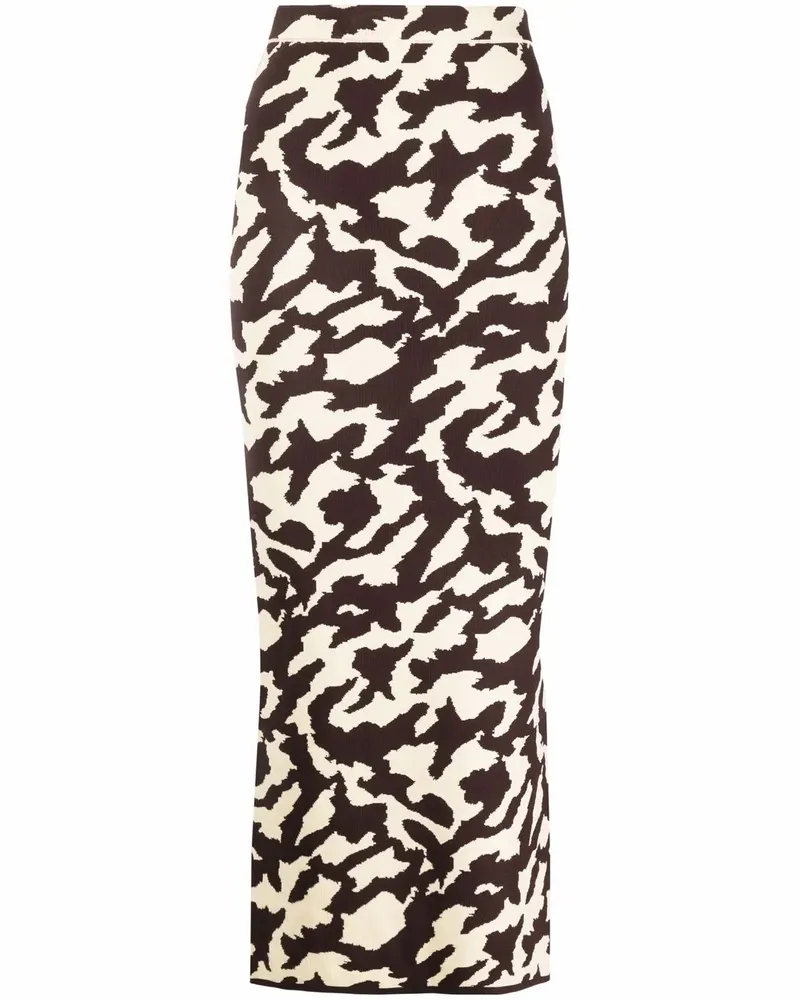 Nanushka Midirock mit Animal-Print - Gelb Gelb